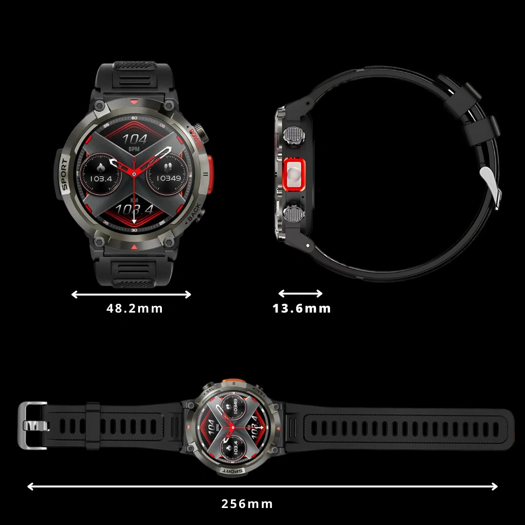 Smartwatch INDESTRUCTIBLE MILITAR G2 + 3 CORREAS (CUERO, METAL, SILICONA)